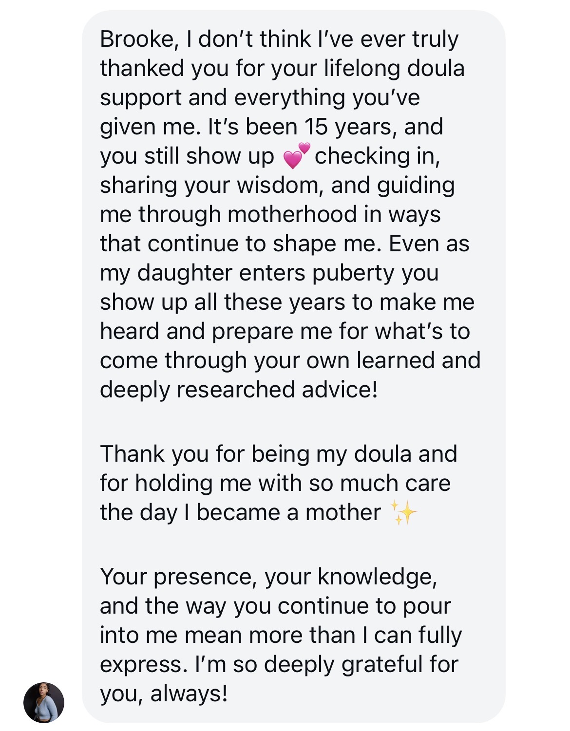 Testimonial from Olivia